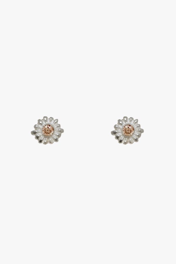 Behind the Sun Studs Champagne Silver