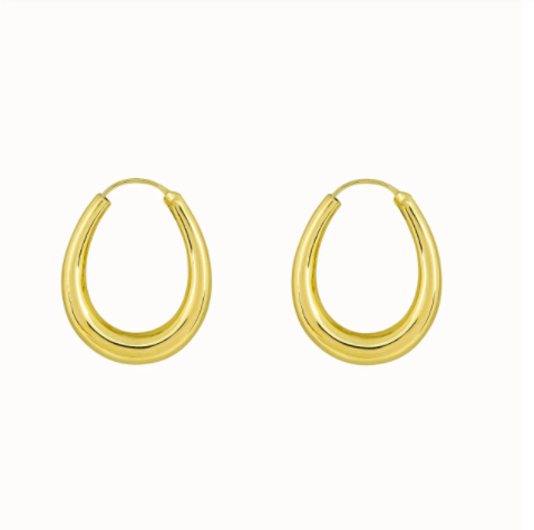 Oval gold hoops