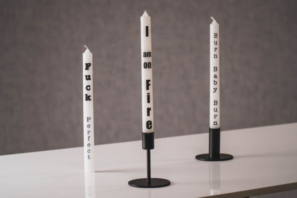 Kaarsen met tekst